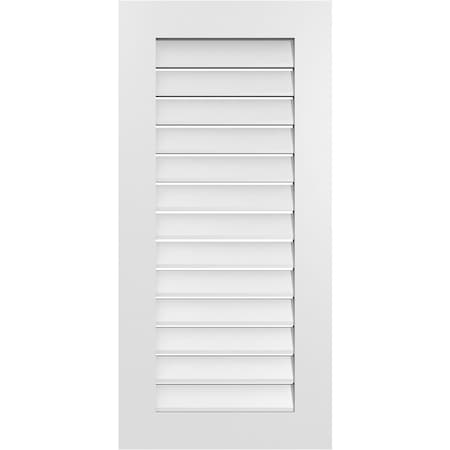 Ekena Millwork Vertical Surface Mount PVC Gable Vent: Functional, w/ 3-1/2"W x 1"P Standard Frame, 20"W x 42"H GVPVE20X4201SF
